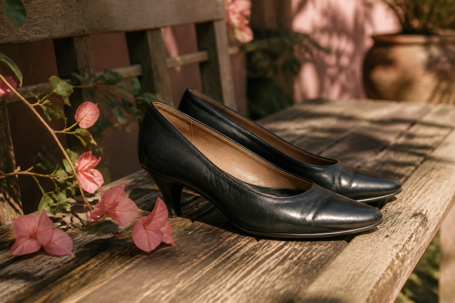 A variety of 1950s women's shoes displayed together on a textured surface.