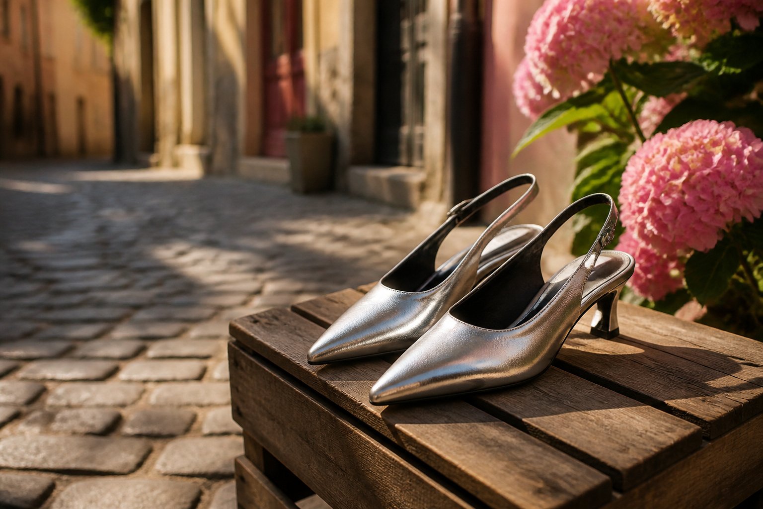 Various Charles & Keith shoe styles displayed on a surface.