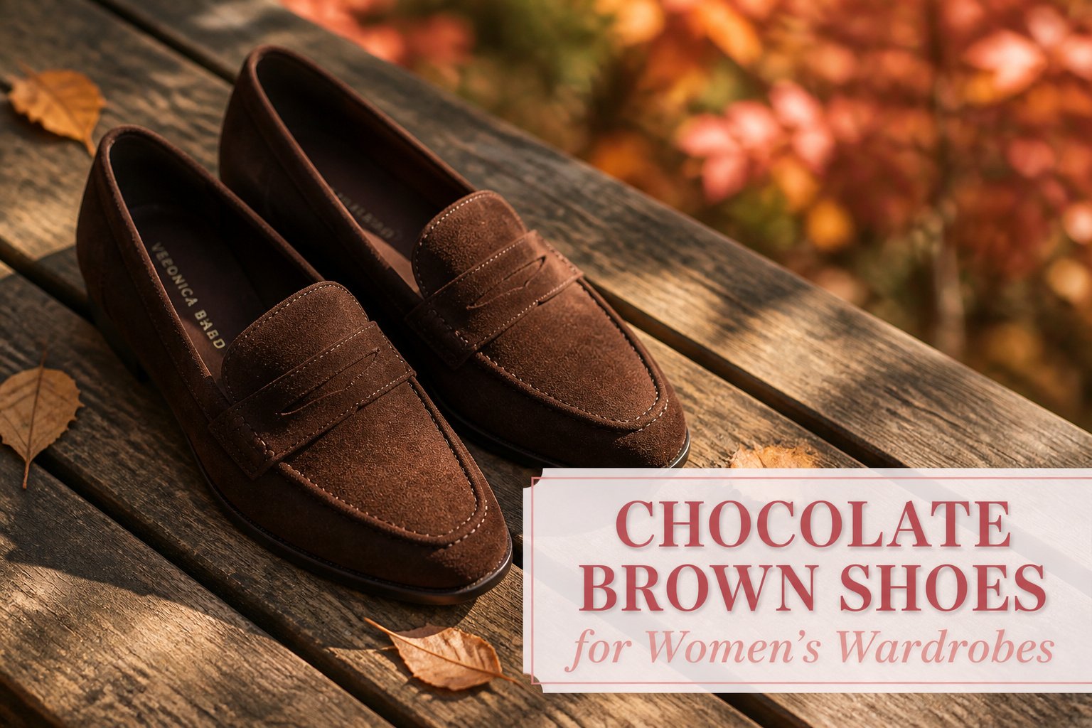 Various styles of chocolate brown shoes for women displayed together.