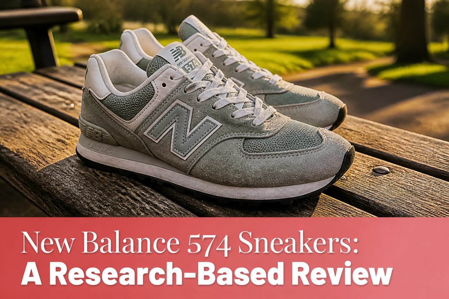 New Balance 574 sneakers displayed in a vibrant urban festival setting.