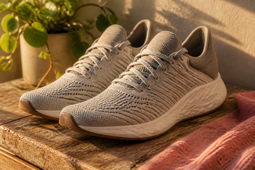 Various New Balance shoes displayed together on a surface.