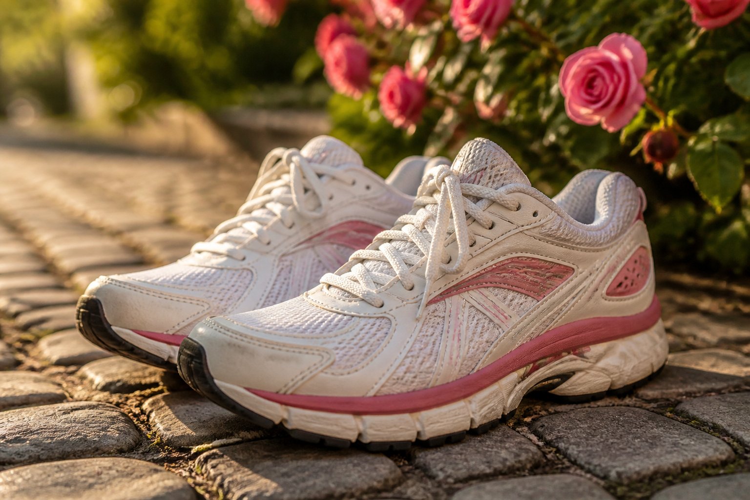 Different styles of women's running shoes displayed together.